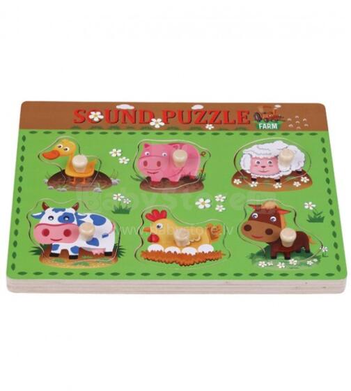 Sunbaby Art.AB6362 Развивающий деревянный пазл со звуком