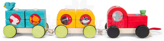 Le Toy Van  Art. PL088  Деревянная каталка на веревочке Лесной экспресс
