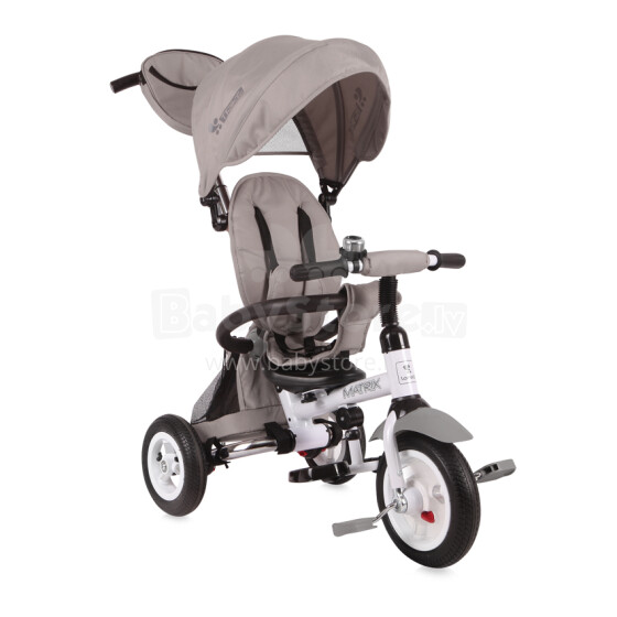 Lorelli&Bertoni Matrix Grey Art.1005032 Детский трехколесный интерактивный велосипед c надувными колёсами, ручкой управления и крышей