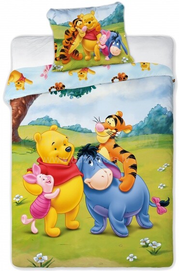 Faro Tekstylia Disney Bedding Winnie the Pooh Art.033 Kokvilnas gultas veļas komplekts 100x135+40x60 cm