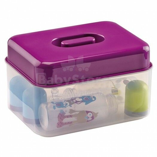 „Thermobaby“ 2190988 straipsnis - purpurinė butelių sterilizavimo talpykla mikrobangų krosnelėms