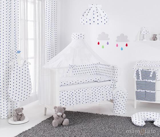 Mamo Tato Col. White&Blue Stars Комплект постельного белья из 5 частей (60/90x120 см)