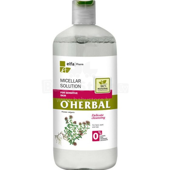O'HERBAL Art.21902141 micelinis vanduo jautriai odai, 250 ml