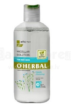 O'HERBAL Art.21902140 Micelārais ūdens sausai ādai ar linu ekstraktu, 250 ml