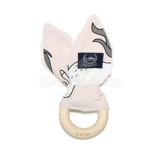 La Millou Art.91642 Woody Bunny - UNICORN SUGAR BEBE - ECRU grabulis zaķēns ar koka zobgrauzni