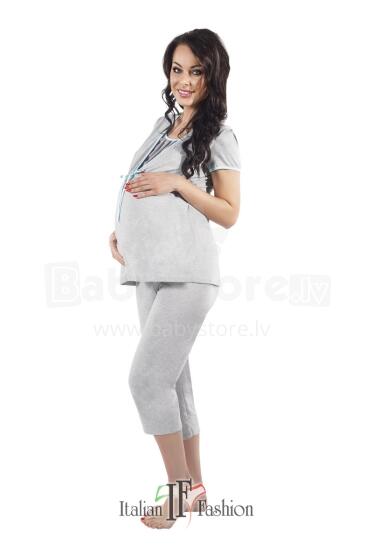 Italian Fashion Urzula Col.Gray/Blue  Ночная рубашка+легинсы для кормящих мамочек