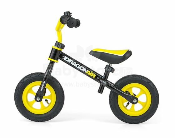 MillyMally Dragon Air Black Art.92072 Детский велосипед - бегунок с металлической рамой и  надувными колесами  10''