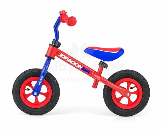 MillyMally Dragon Air Art.92075 Vaikiškas dviratis su metaliniu rėmu ir pripučiamais ratais 10 '' RED & BLUE