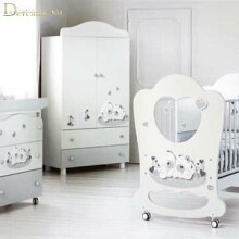 Baby Expert Sogno balta / pilka 100336 išskirtinė kūdikių lova