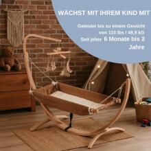 Hammock with Wooden Frame Art.101082 Beige Children's hammock with a wooden frame - an ergonomic hanging lounger 66 x 150 cm for children 3-5 years old