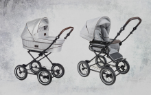 NordBaby Comfort Plus Art.101209 Pale Pink Bērnu klasiskie ratiņi 2 vienā (Skandināvu)