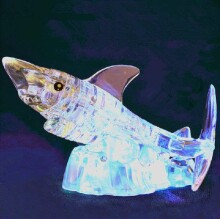 Crystal Puzzle Art.9060A Shark 3D Puzles ar gaismu