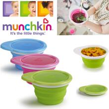 Munchkin Art. 183719 Go Bowl Волшебная силиконовая миска для хранения продуктов, 6+ мес.
