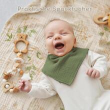 Yukkidds Muslin Cloths Art.1017 Green Leaf   High-quality bamboo muslin swaddle, 5 pcs (60x60 cm)