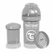 Twistshake Art.78254 Pastel Grey Pretkoliku pudelīte, 180 ml