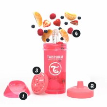 Twistshake  Art.78255 Pastel Pink  Бутылочка-шейкер для кормления 260 мл