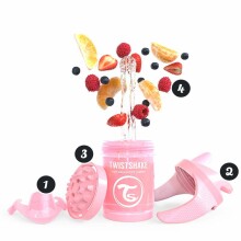 Twistshake Mini Cup Art.78267 Pastel Pink Pudelīte ar snīpi no 4 +mēn, 230 ml