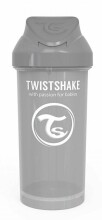 „Twistshake Straw Cup“ art. 103073 Pastelinis pilkas butelis su šiaudais nuo 6 + mėn., 360 ml