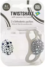 Twistshake Pacifier Art.78595 Grey White  Ortodontisks silikona māneklītis ,6+ m