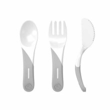Twistshake Learn Cutlery Art.78207 White  Galda piederumu komplekts