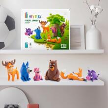 Hey Clay Forest Animals Set - Colorful Modelling Kids Art.103267 māla meža dzīvnieku komplekts