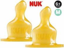 NUK Classic Art.SA09 Соска для бутылочек из латекса (6+ мес.) размер М для молока 2 шт.