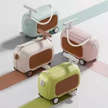 Travel Boarding Luggage Suitcase Art.103734 Pink Suitcase-seat on wheels 3 in 1