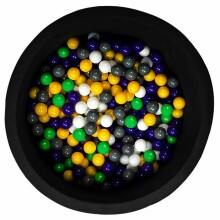 MeowBaby® Color Round Art.104047 Black  Sauss baseins ar bumbiņām(200gab.)