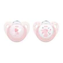 Nuk Baby Rose Art.10736159 Māneklītis silikona  ar gredzenu (6-18 mēn.) 2 gab.
