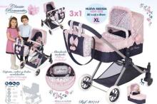 DeCuevas Toys Classic Romantic Art.80714 Leļļu rati 3in1
