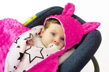 La bebe™ Minky+Cotton Art.104797 Yellow Overalls for a baby for a car seat (stroller) with handles and legs