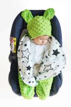 La bebe™ Minky+Cotton Art.104798 Light blue Kombinezons (konverts) mazulim automašīnas sēdeklim/ratiņiem ar rokturiem un kājām
