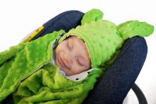 La bebe™ Minky+Cotton Art.104798 Light blue Kombinezons (konverts) mazulim automašīnas sēdeklim/ratiņiem ar rokturiem un kājām