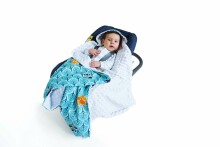 Baby Love Minky Art.104799 Высококачественное детское двустороннее легкое одеяло-конверт с капюшоном (90x90 см)