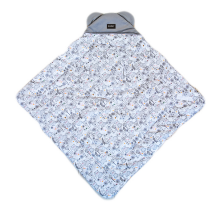 La bebe™ Swaddle Velur+Cotton 90x90 Art.104800 Grey Высококачественное детское двустороннее легкое одеяло-конверт с капюшоном (90x90 см)