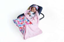 La bebe™ Swaddle Velur+Cotton 90x90 Art.104800 Grey Высококачественное детское двустороннее легкое одеяло-конверт с капюшоном (90x90 см)