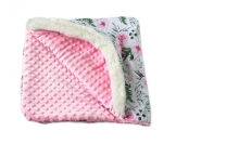 „Baby Love Minky Art.104801“ aukštos kokybės lengvas dvipusis antklodės variantas su gobtuvu (90x90 cm)