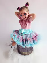 LaVashka Luxury Skirt Floral Blue Art.105033  Супер пышная юбочка для маленькой принцессы