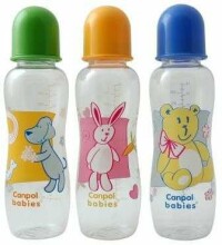 Canpol Babies Art.59 / 205 plastikinis butelis be BPA, su silikonine čiulptuku, 330 ml