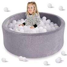 MeowBaby® Color Round Art.104050  Grey Jungle  Sauss baseins ar bumbiņām (200gab.)