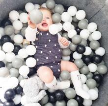 MeowBaby® Color Round Art.104050  Grey Jungle  Sauss baseins ar bumbiņām (200gab.)