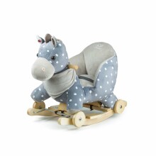 KinderKraft Rocker Plush Horse Art.KKZKONIGRY0000 Mīksts šūpuļzirdziņš uz ritentiņiem (opcionāli) ar muguriņas atbalstu (Šupuļzirgs)