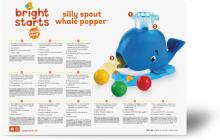Bright Starts Silly Spout Whale Popper Art.105379  Развивающая игрушка Кит с шариками