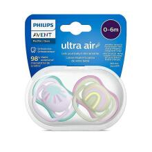 Philips Avent Ultra Air Art.SCF085/59 Силиконовая пустышка ортодонтической формы с арнаментом, 0-6м, BPA-Free (2 шт.)
