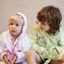 Eko Bathrobe Bear Art.SZL-02 Ecru Maigs un pūkains halāts ar kapuci
