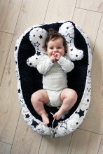 La bebe™ Minky+Cotton Babynest Set Art.106027 Stars Ligzdiņa - kokons jaundzimušajiem Babynest