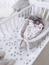 La Bebe™ Babynest Cotton Art.106221 Beige Bear Гнездышко – кокон для новорожденных