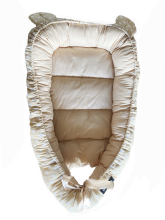 La Bebe™ Babynest Cotton Art.106221 Beige Bear Гнездышко – кокон для новорожденных