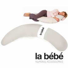 „La Bebe ™ Moon“ motinystės pagalvė Art.106665 Pilka Didelė pagalvė nėščiosioms su atminties putomis (ypač minkšta ir tyli, prisitaikančia prie kūno) 195 cm