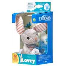 Dr.Browns Bunny Lovey Art.AC159-P6  Mīksta rotaļlieta ar  turētāju